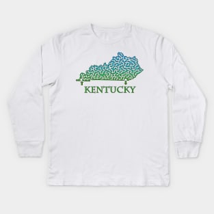 State of Kentucky Colorful Maze Kids Long Sleeve T-Shirt